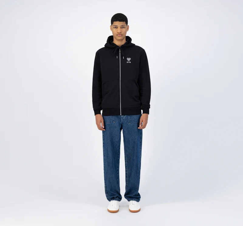 Hoch Embroi Hooded Zipper - Noir