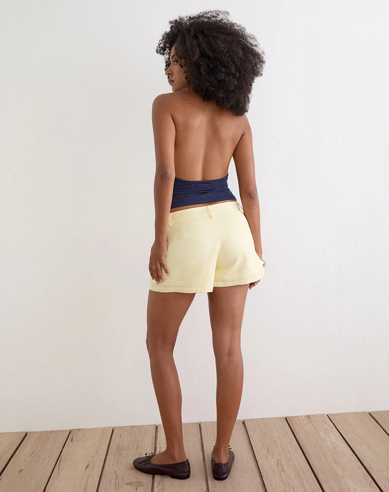 Mini-short taille basse Vexa, couleur citron