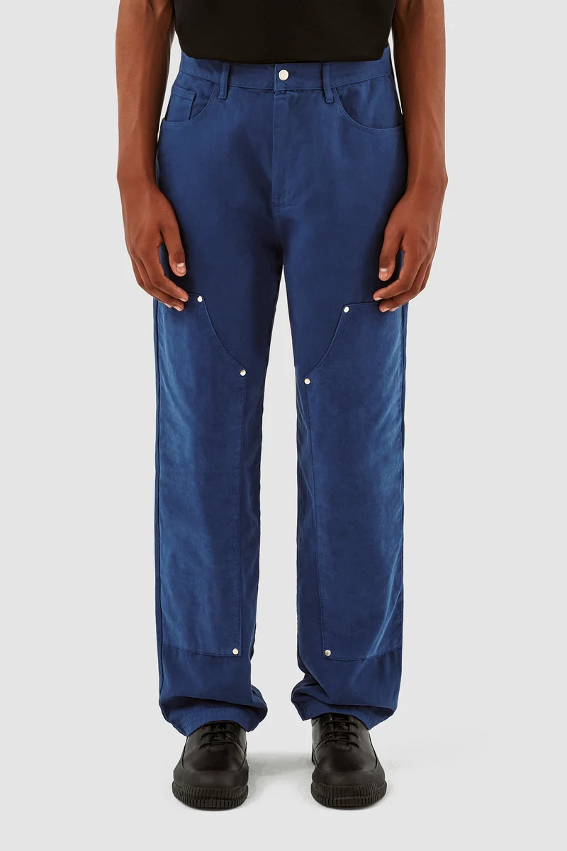 Pantalon en velours de coton Porter - Bleu