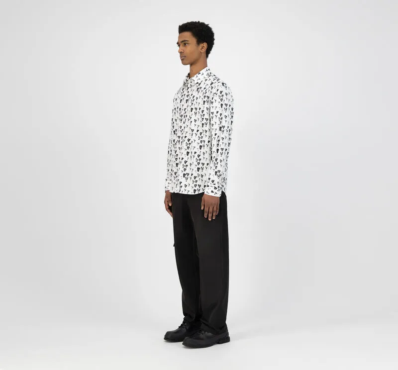 Chemise Stockton Hearts - blanc/noir