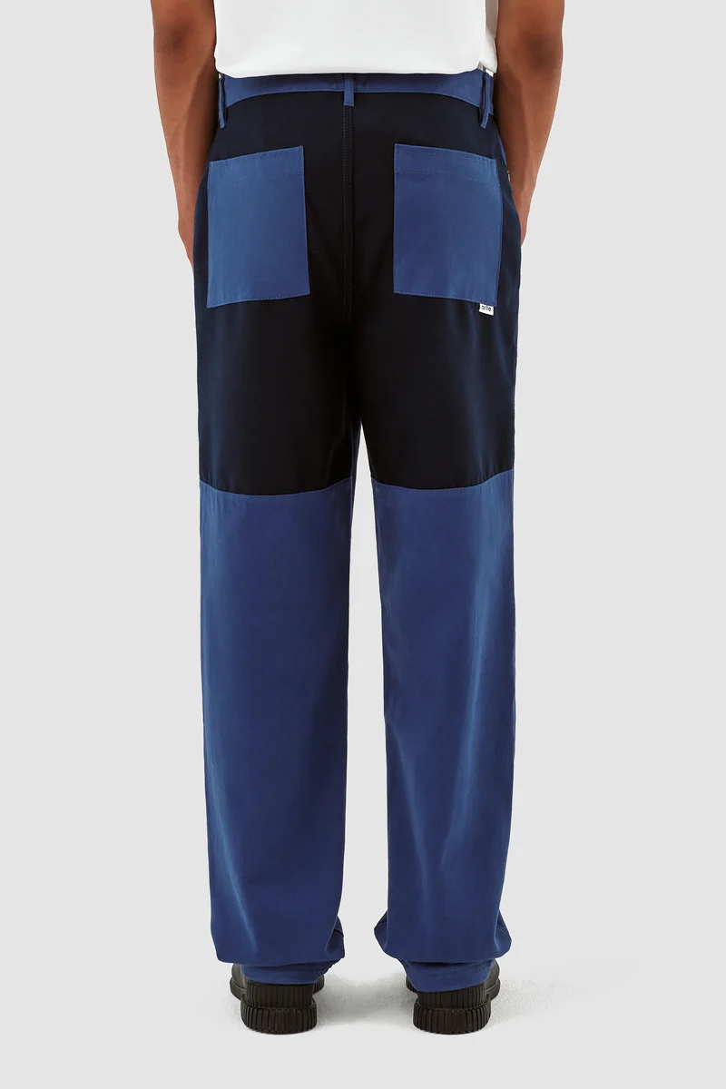 Pantalon en laine et coton Porter - Bleu