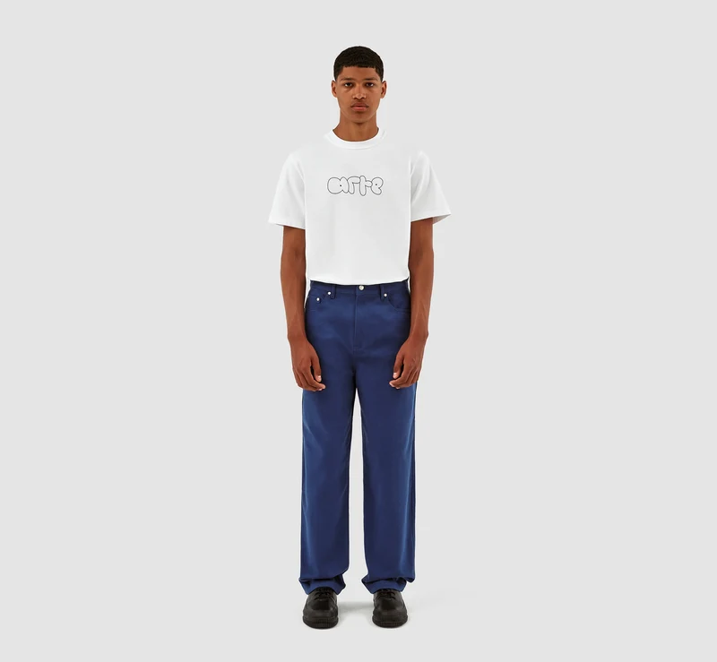 Pantalon en laine et coton Porter - Bleu