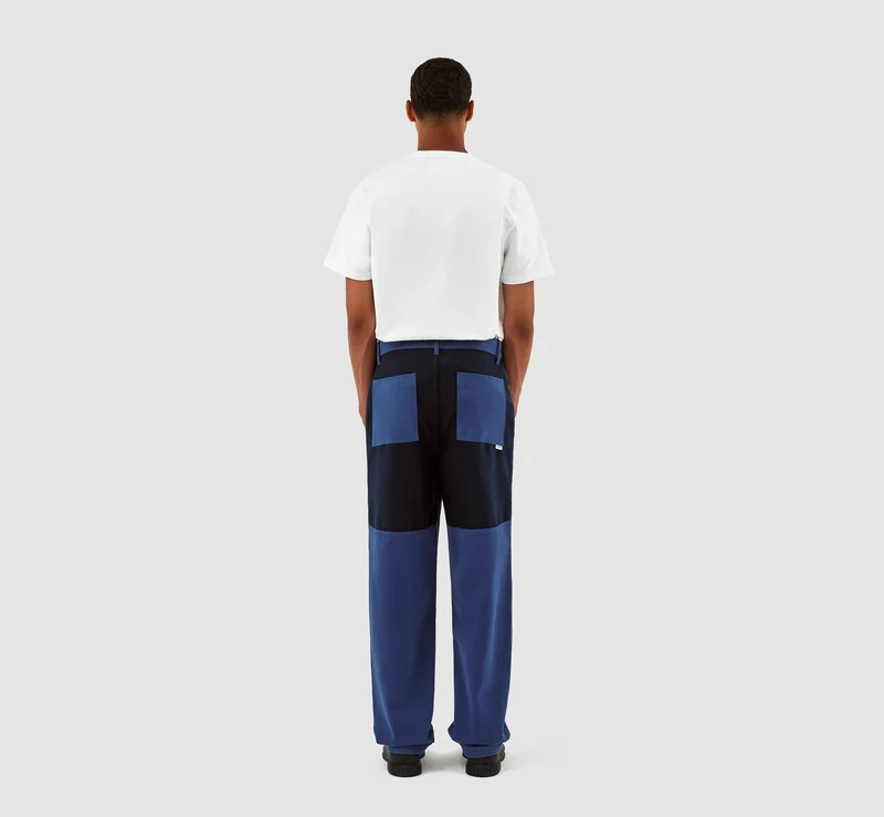 Pantalon en laine et coton Porter - Bleu