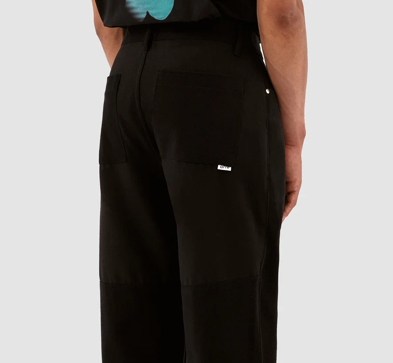 Pantalon en laine et coton Porter - Noir