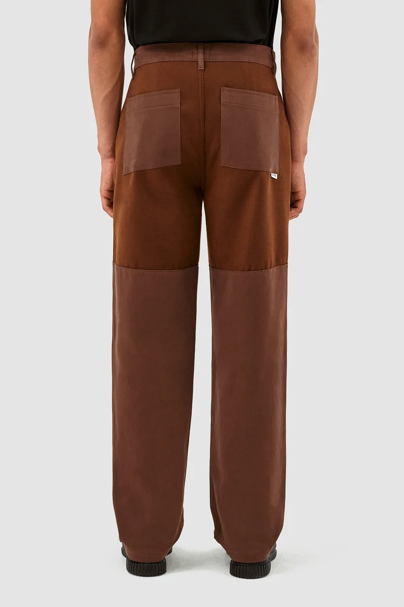 Pantalon en laine et coton Porter - Marron