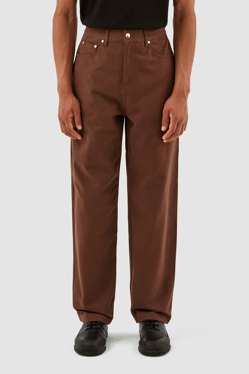 Pantalon en laine et coton Porter - Marron