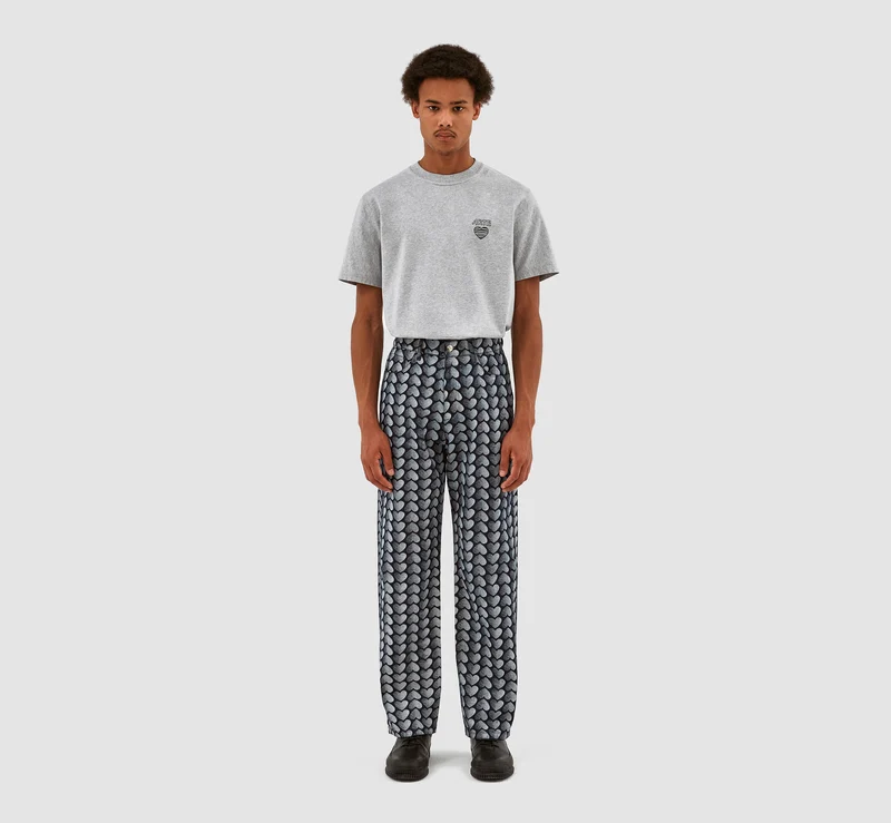 Pantalon Jean Allover Heart - Denim délavé