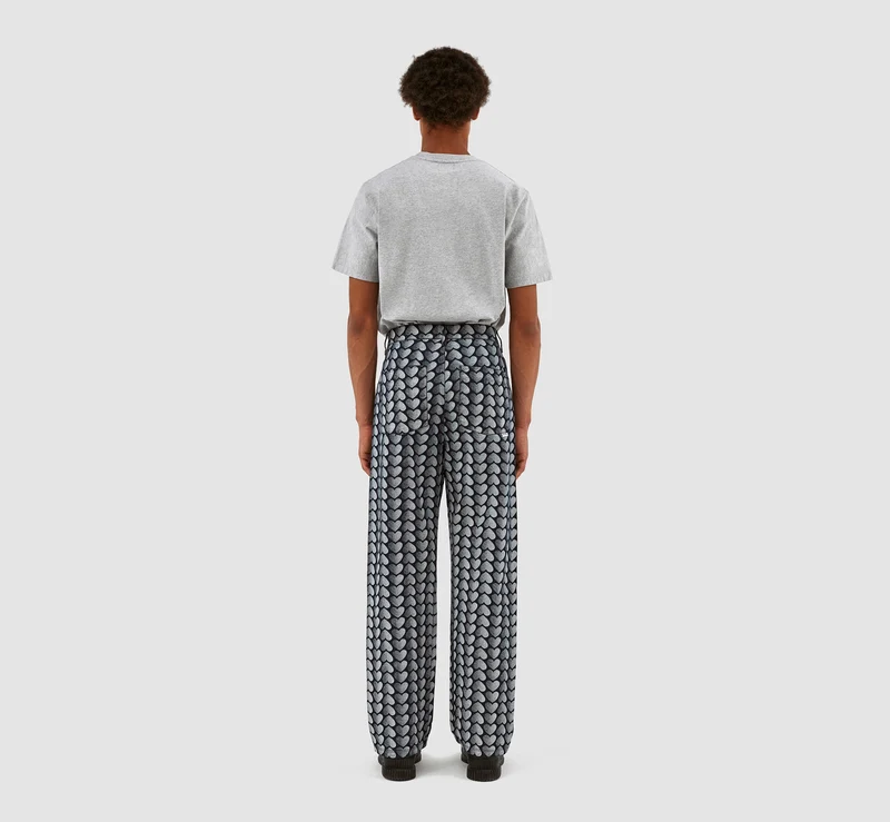 Pantalon Jean Allover Heart - Denim délavé