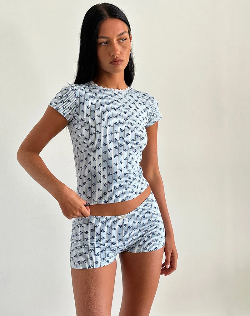 Ritulia Micro Short à rayures florales