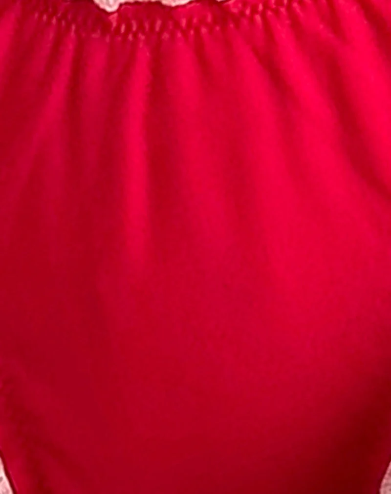 Bas de bikini Veroly, rouge
