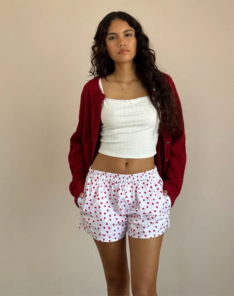 Laboxe - Boxer - Blanc - Rouge - Coeurs