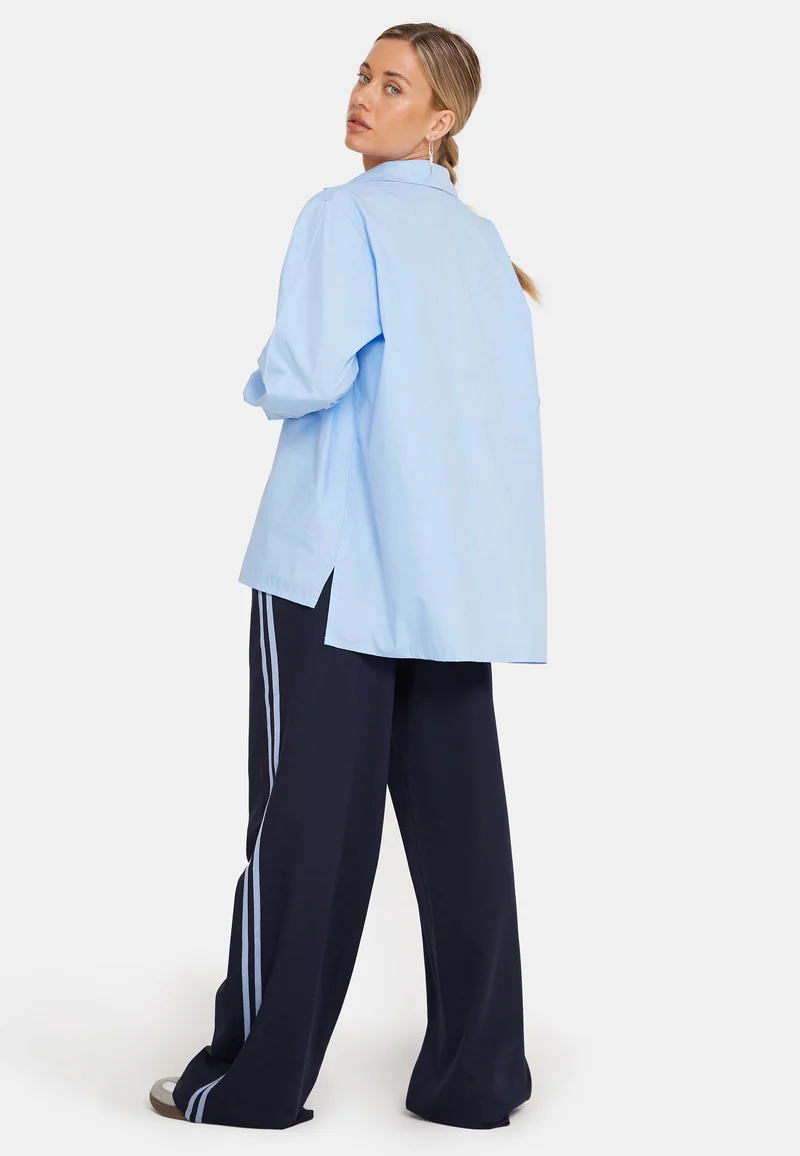 Mavis Button Up Shirt in Poplin Sky Blue