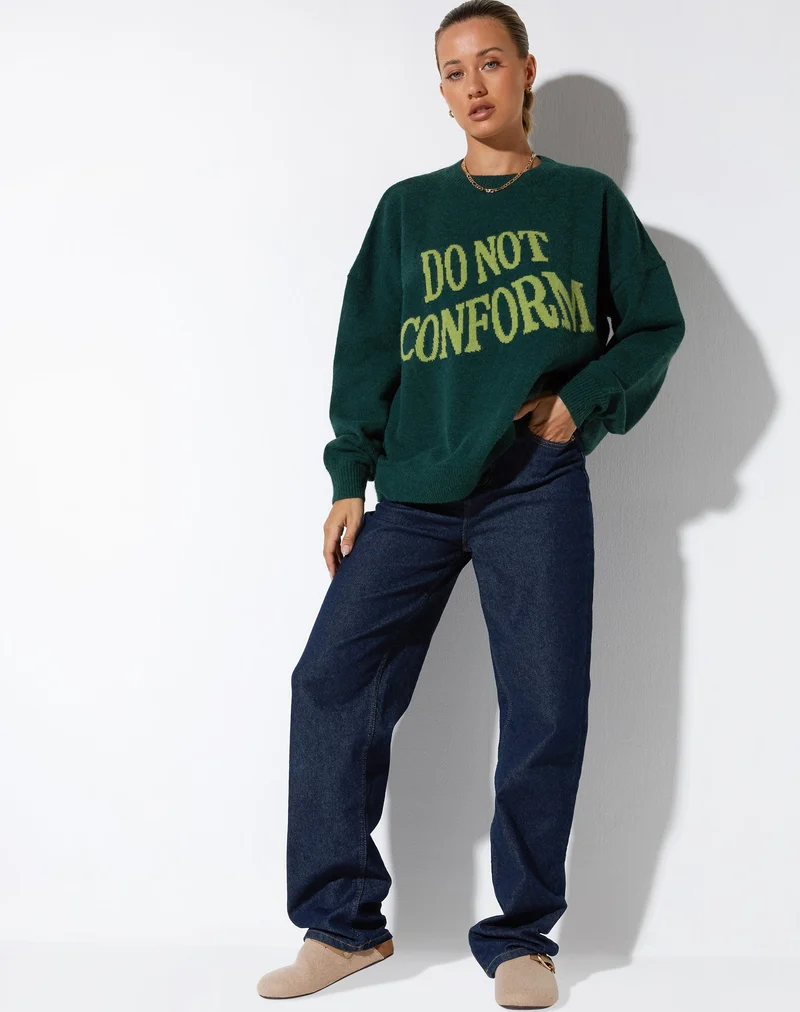 Pull Jamin en vert 'Do Not Conform' (Ne pas se conformer)