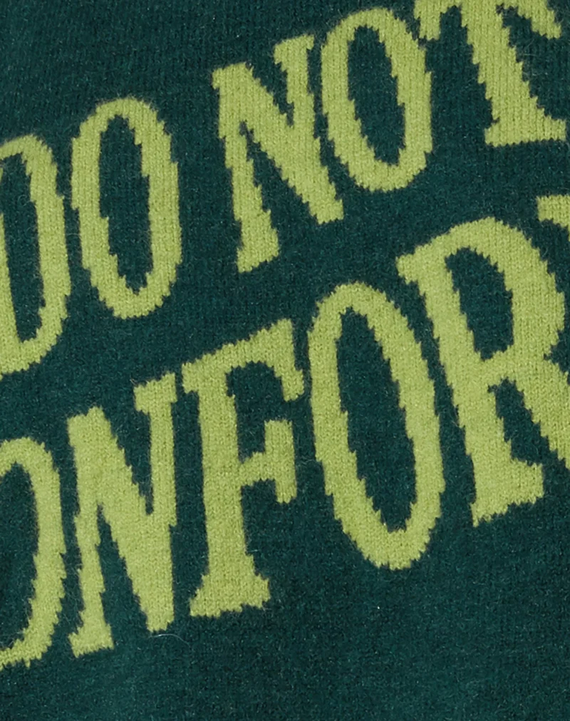Pull Jamin en vert 'Do Not Conform' (Ne pas se conformer)