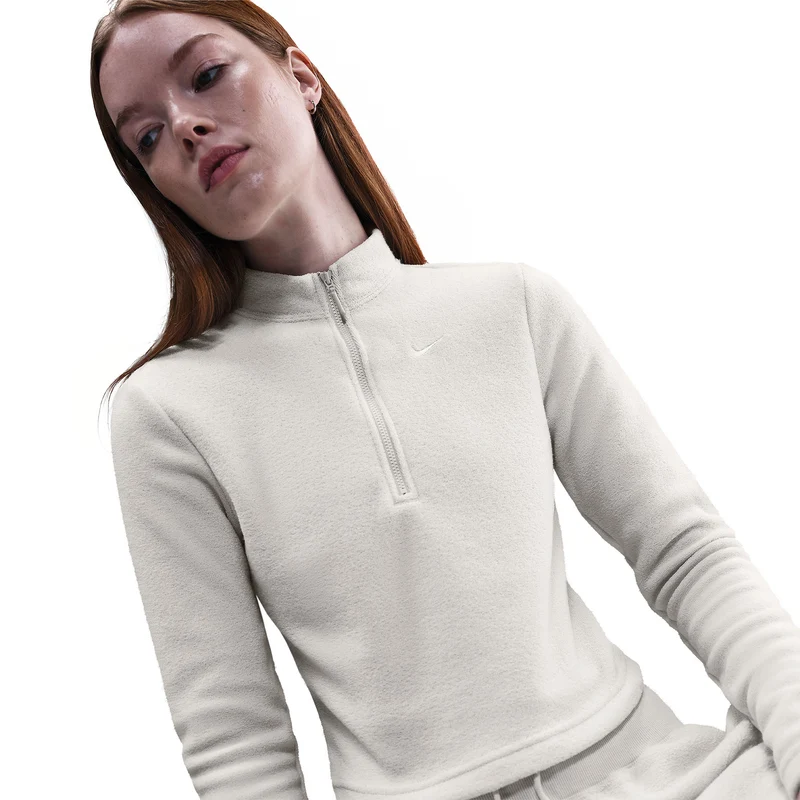 Haut Nike Sportswear Phoenix Plush Slim Manches Longues Fleece 1/2-Zip pour Femme
