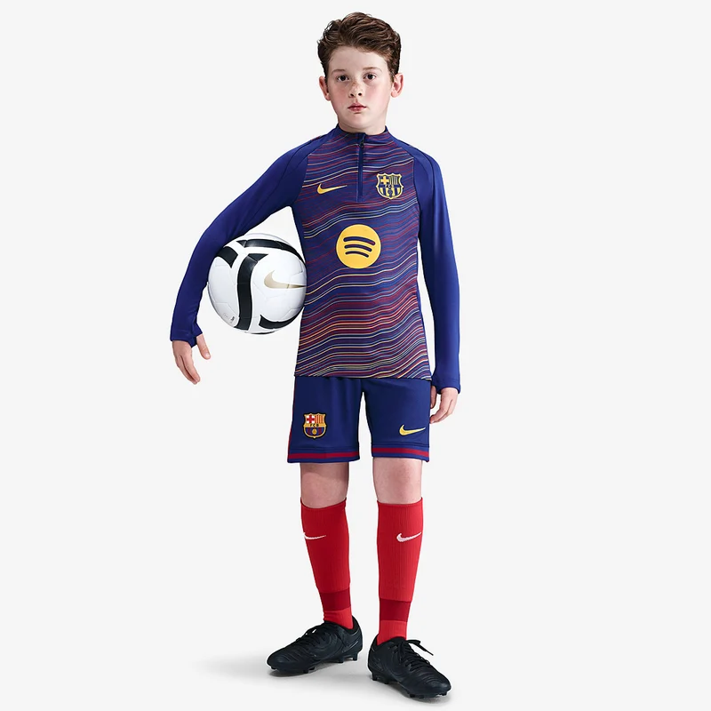 Haut Drill Domicile Nike FC Barcelone 25/26 Dri-FIT Strike Pré-Match pour Enfant