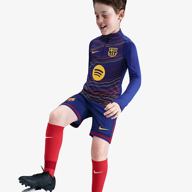 Haut Drill Domicile Nike FC Barcelone 25/26 Dri-FIT Strike Pré-Match pour Enfant