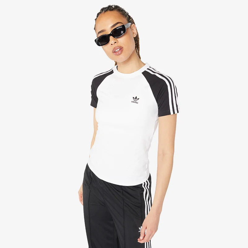 T-Shirt adidas Originals Adicolor 3-Stripes Raglan Slim pour Femme