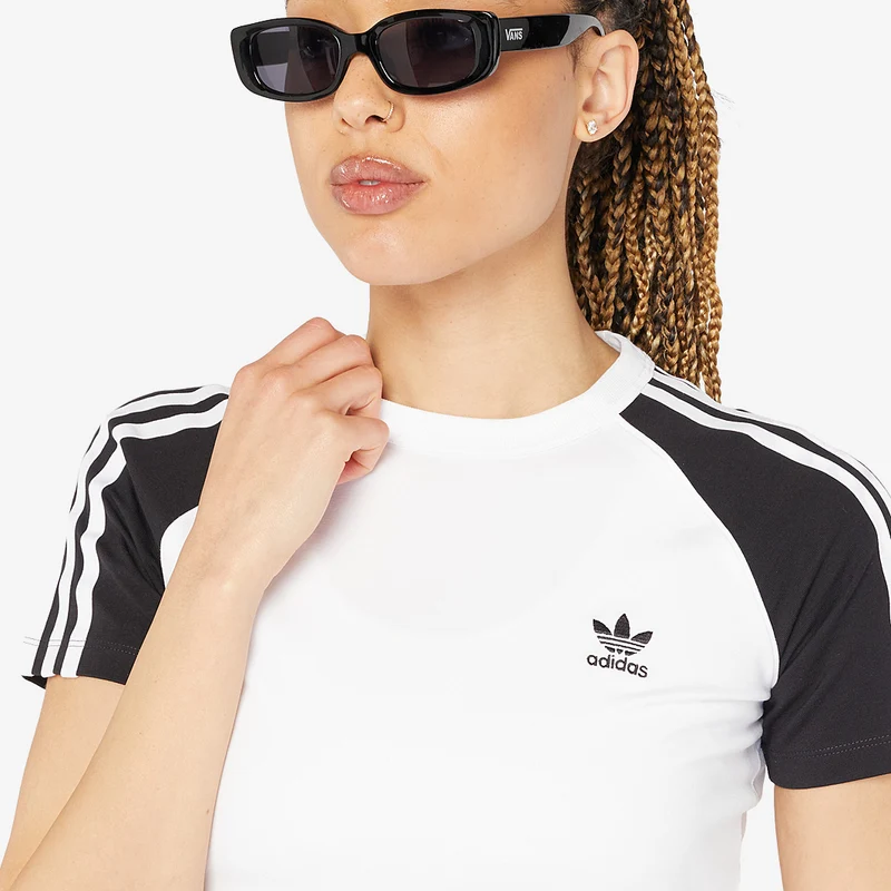 T-Shirt adidas Originals Adicolor 3-Stripes Raglan Slim pour Femme