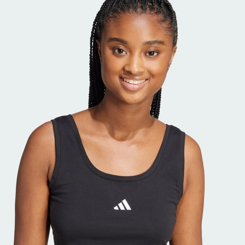 adidas Womens Essentials Small Logo Cotton Lifestyle Tank Top