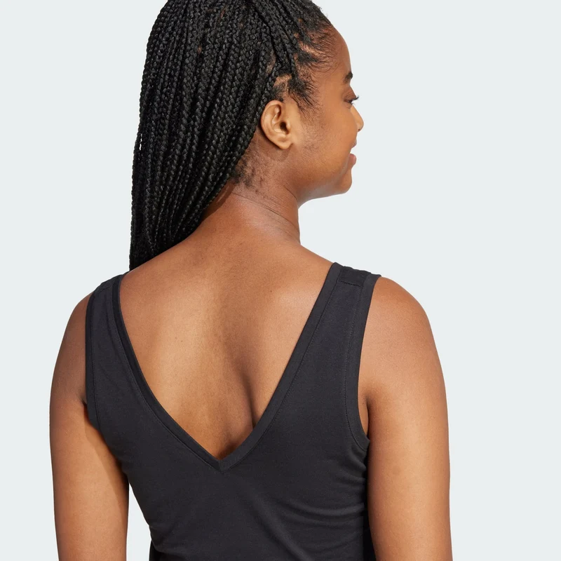 adidas Womens Essentials Small Logo Cotton Lifestyle Tank Top