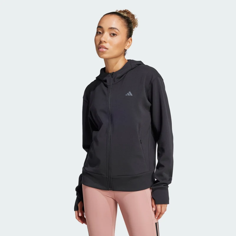 adidas Women Veste à capuche entièrement zippée Designed 4 T