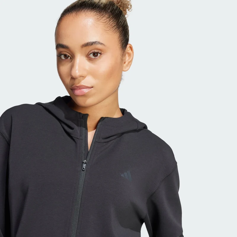 adidas Women Veste à capuche entièrement zippée Designed 4 T