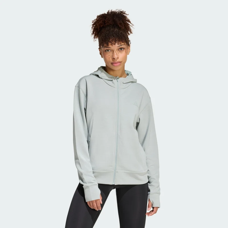 adidas Women Veste à capuche entièrement zippée Designed 4 T