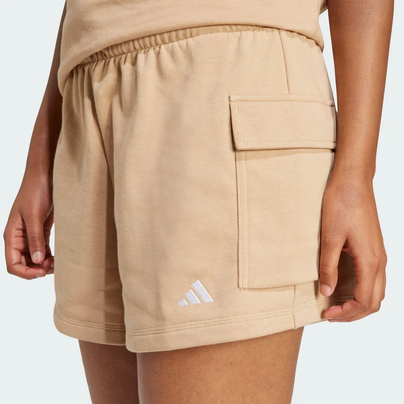 adidas Womens Essentials Small Logo French Terry Cargo Shorts