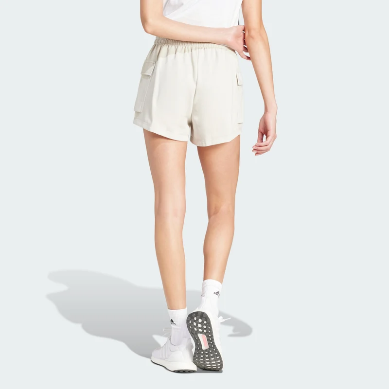 adidas Womens Essentials Small Logo French Terry Cargo Shorts