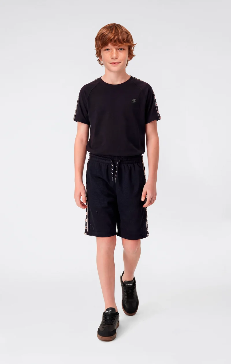 Boys’ Mesh Bermuda Shorts with Tape Logo
