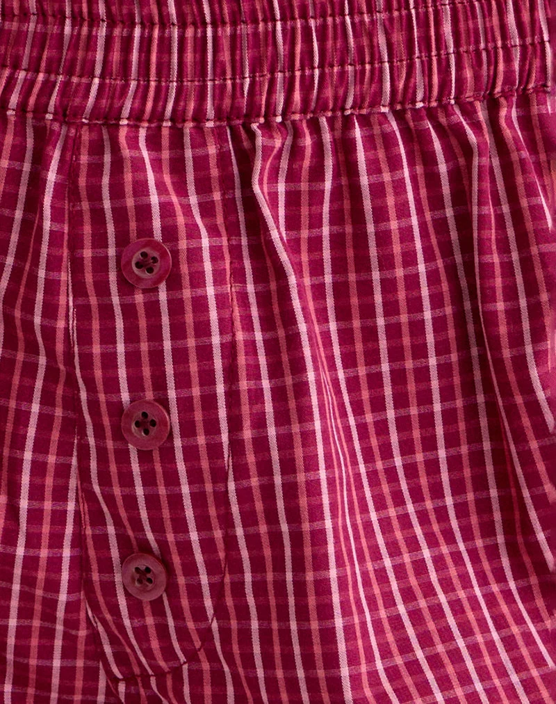 Boxer East, motif « Raspberry Shadow Check »