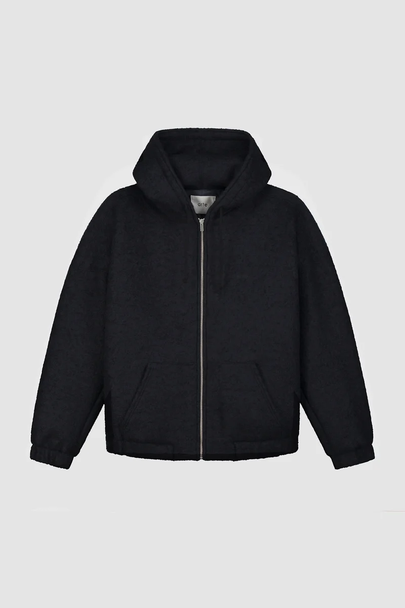 Veste à capuche en laine - Navy