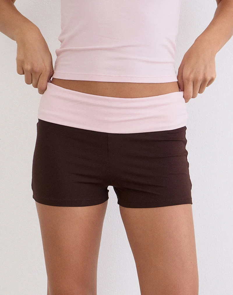 Short « Sea Foldover » en chocolat amer et rose pâle
