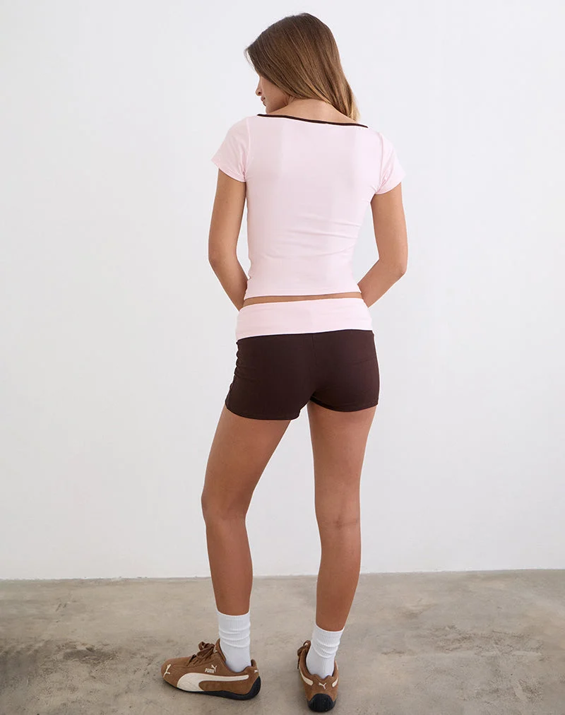 Short « Sea Foldover » en chocolat amer et rose pâle