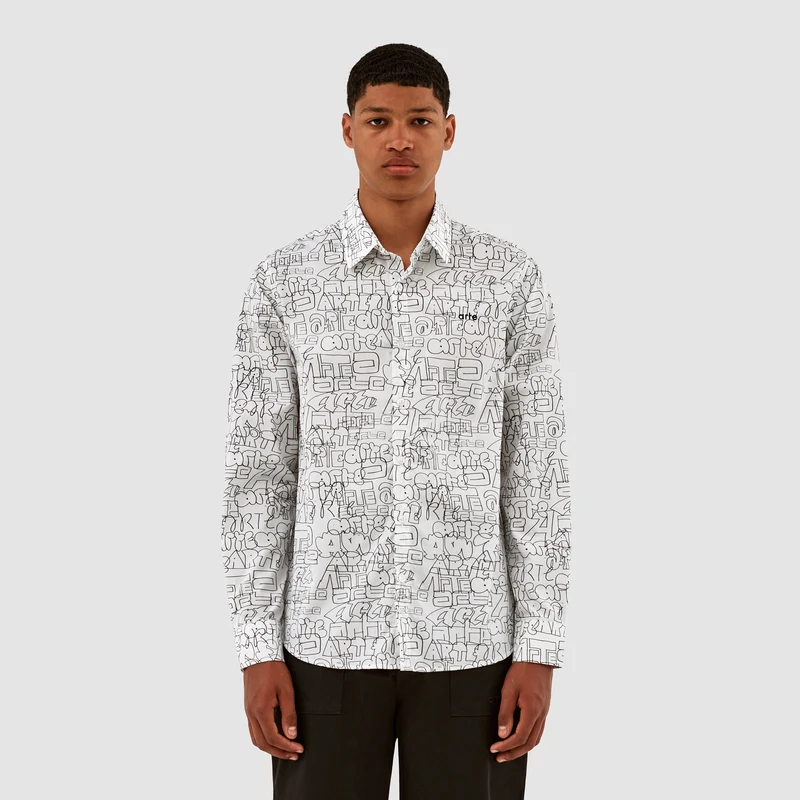 Chemise Stockton avec logo Allover - Blanc/Noir