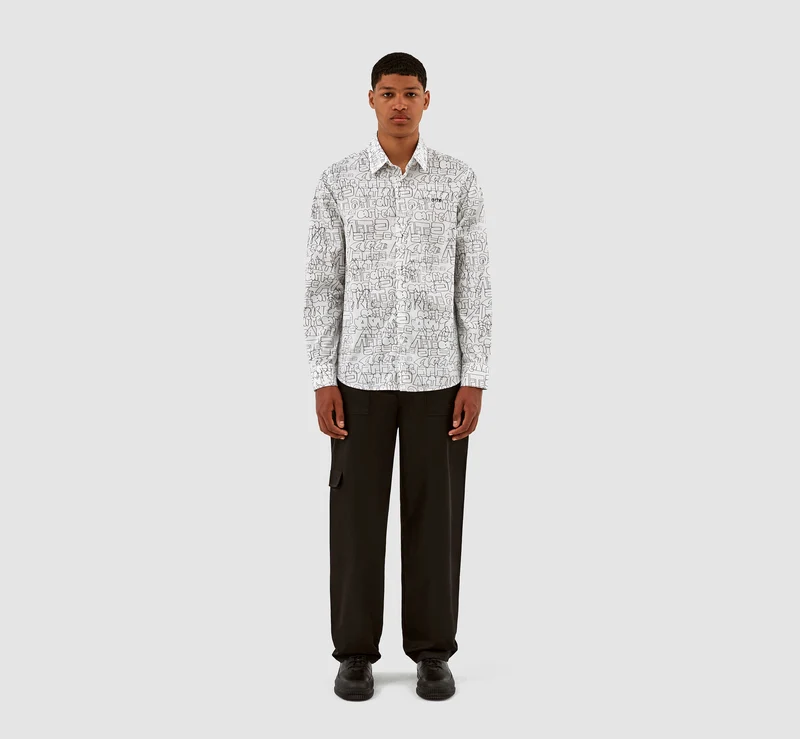 Chemise Stockton avec logo Allover - Blanc/Noir