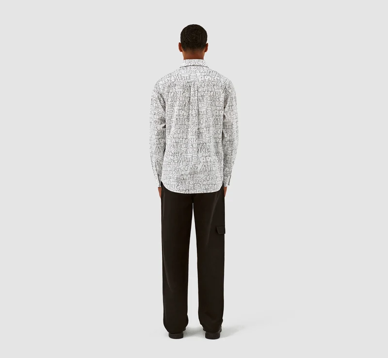 Chemise Stockton avec logo Allover - Blanc/Noir
