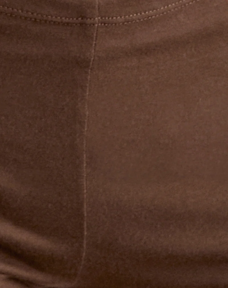 Short Ainu couleur cacao avec bordure couleur babeurre