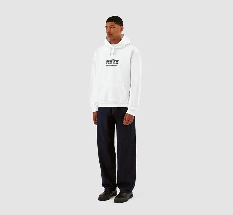 Sweat à capuche Harris Patch Logo - Blanc