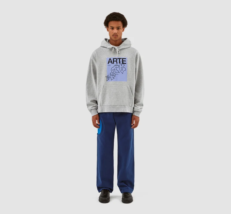 Sweat à capuche Harris Blue Front - Gris