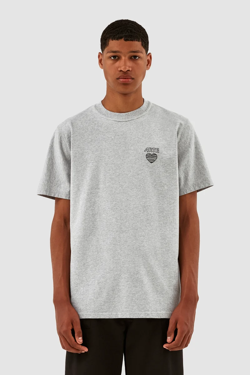 Arte Scribble Heart Logo T-shirt - Gris