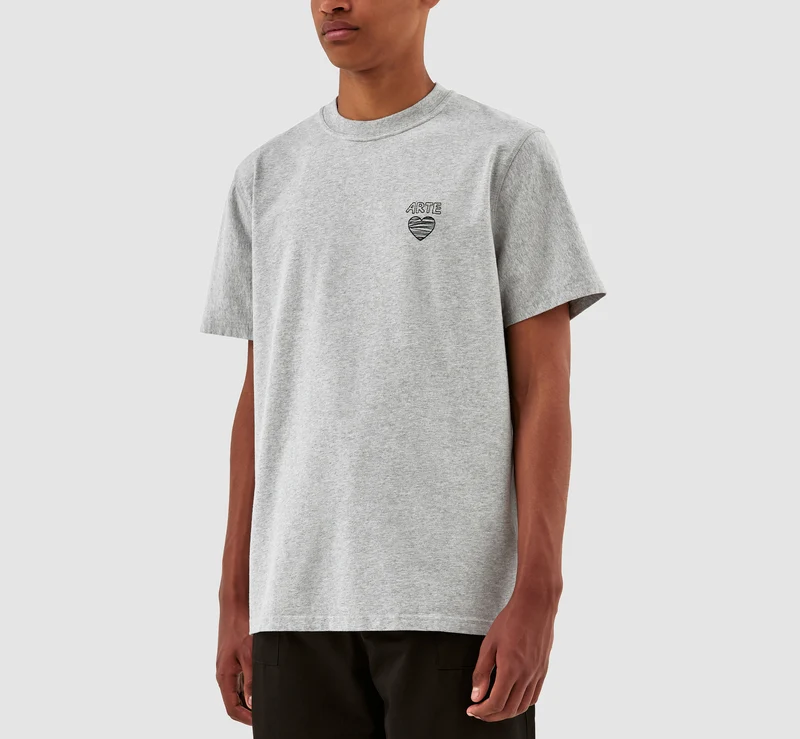 Arte Scribble Heart Logo T-shirt - Gris