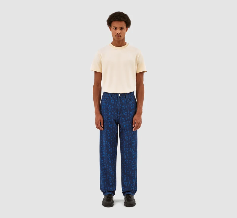 Pantalon Jean Allover Heart - Navy/Blue