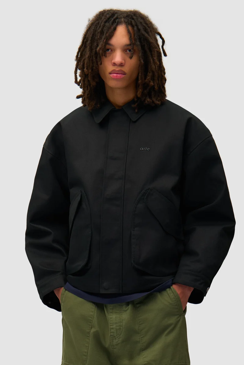 Veste à poches inclinées - Noir (défaut)