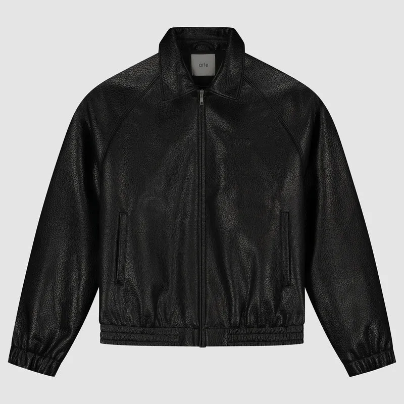 Veste en cuir basique - Noir