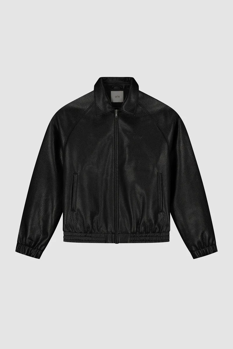 Veste en cuir basique - Noir