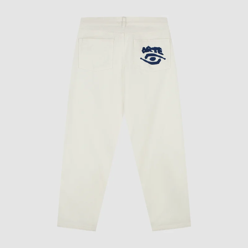 Pantalon graphique à poche arrière - Crème
