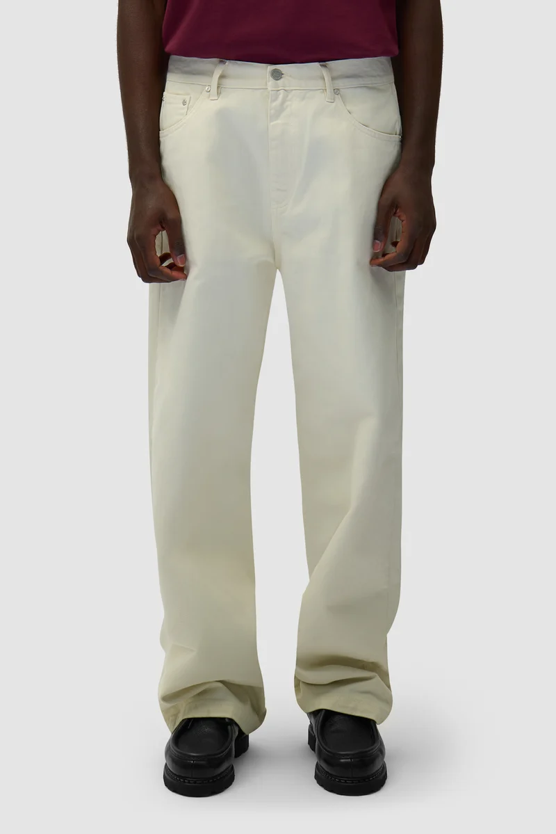 Pantalon graphique à poche arrière - Crème