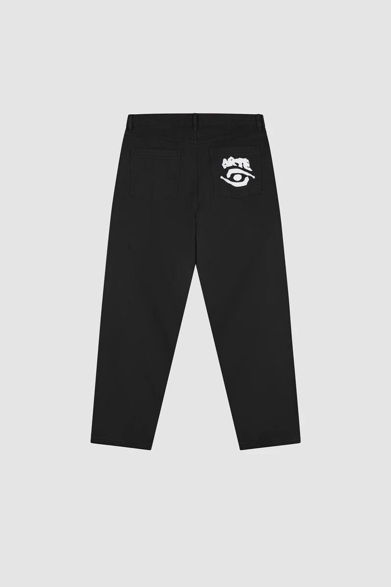 Pantalon graphique à poche arrière - Noir